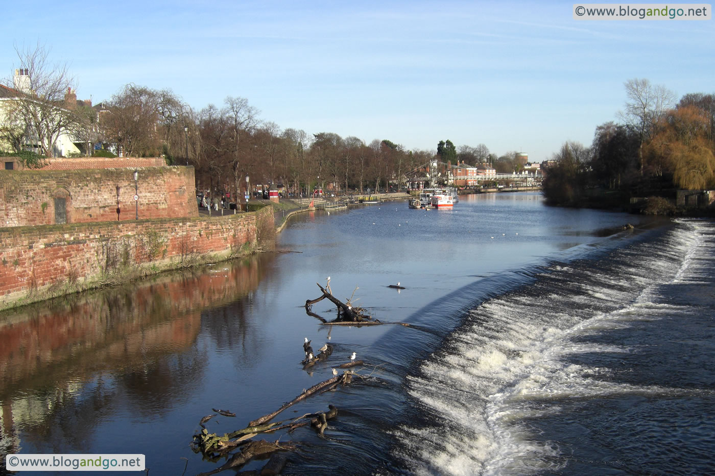 Chester - On the Old Dee Bridge and weir